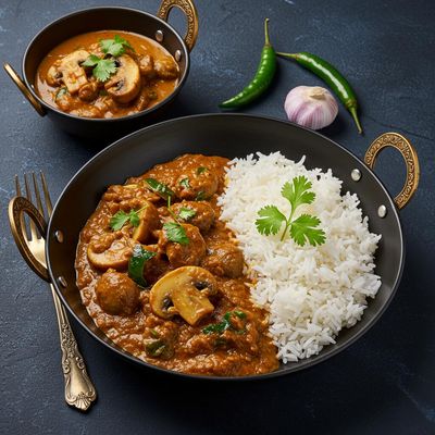 Mushroom Masala With Rice